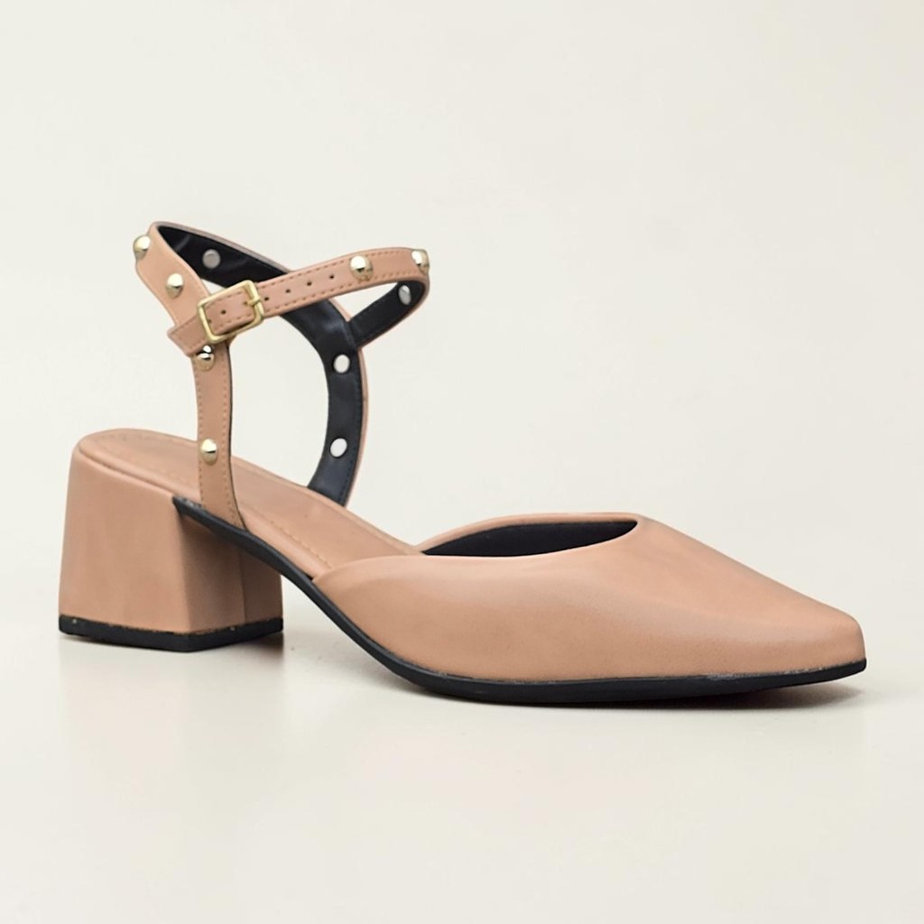 Sapato Feminino Scarpin Bico Fino Salto Bloco Grosso 6cm Confortável, Elegante, Sofisticado