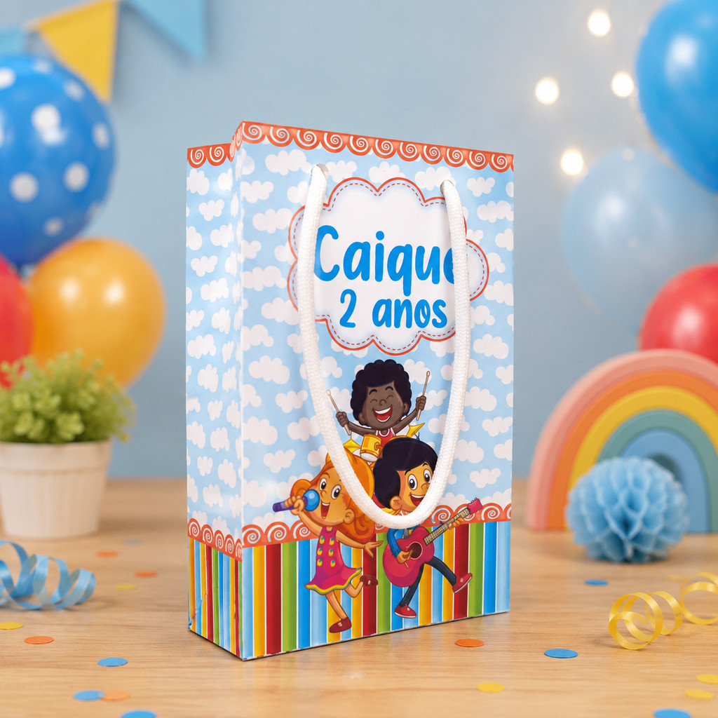 Sacolinha PEGUE E MONTE personalizado 3 palavrinhas tamanho P/lembrancinha/aniversário/festa infantil