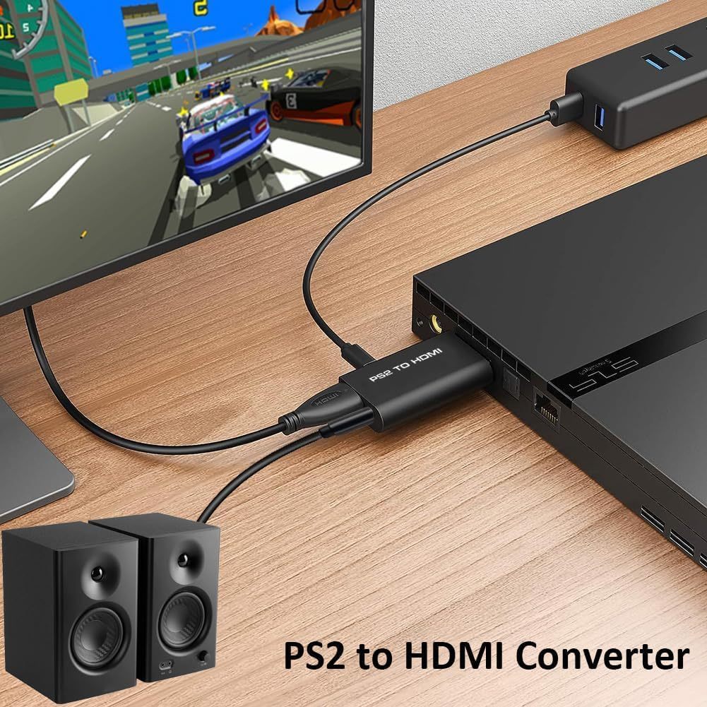 Atacado 5/10 Pcs Cabo Conversor AV Para HDMI 4K 1080p Adaptador De Áudio E Vídeo Compatível Com PS2 E PS3 — imagem 2 de 2