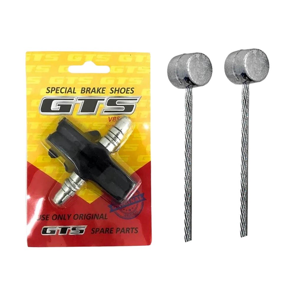 2x Pares Pastilhas Gts + 2x Cabo de Aço de Freio de Bike em Oferta na Shopee