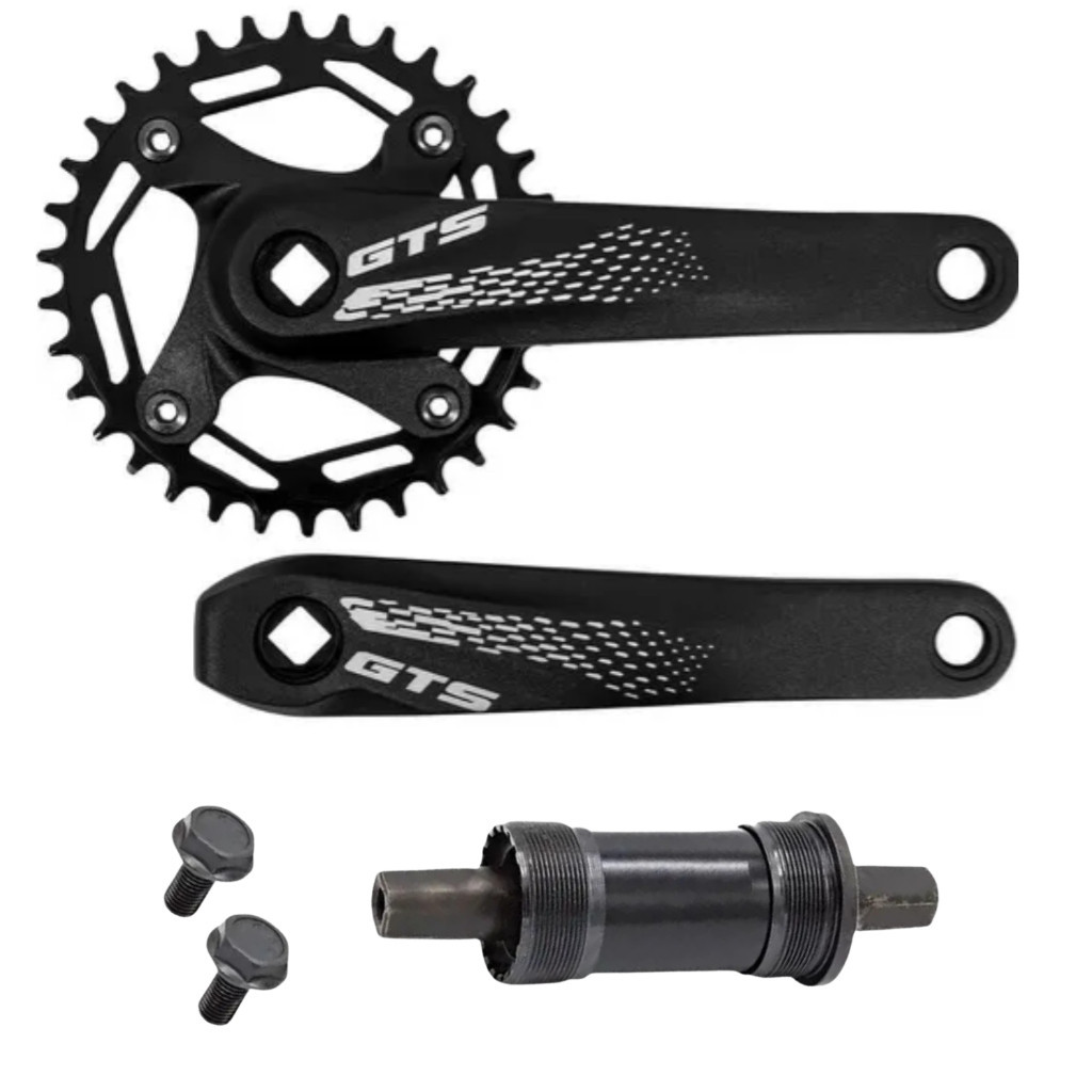 Kit Pedivela Engrenagem GTS 34 Dentes Ponta Quadrada Coroa Única + Movimento Central em Oferta na Shopee