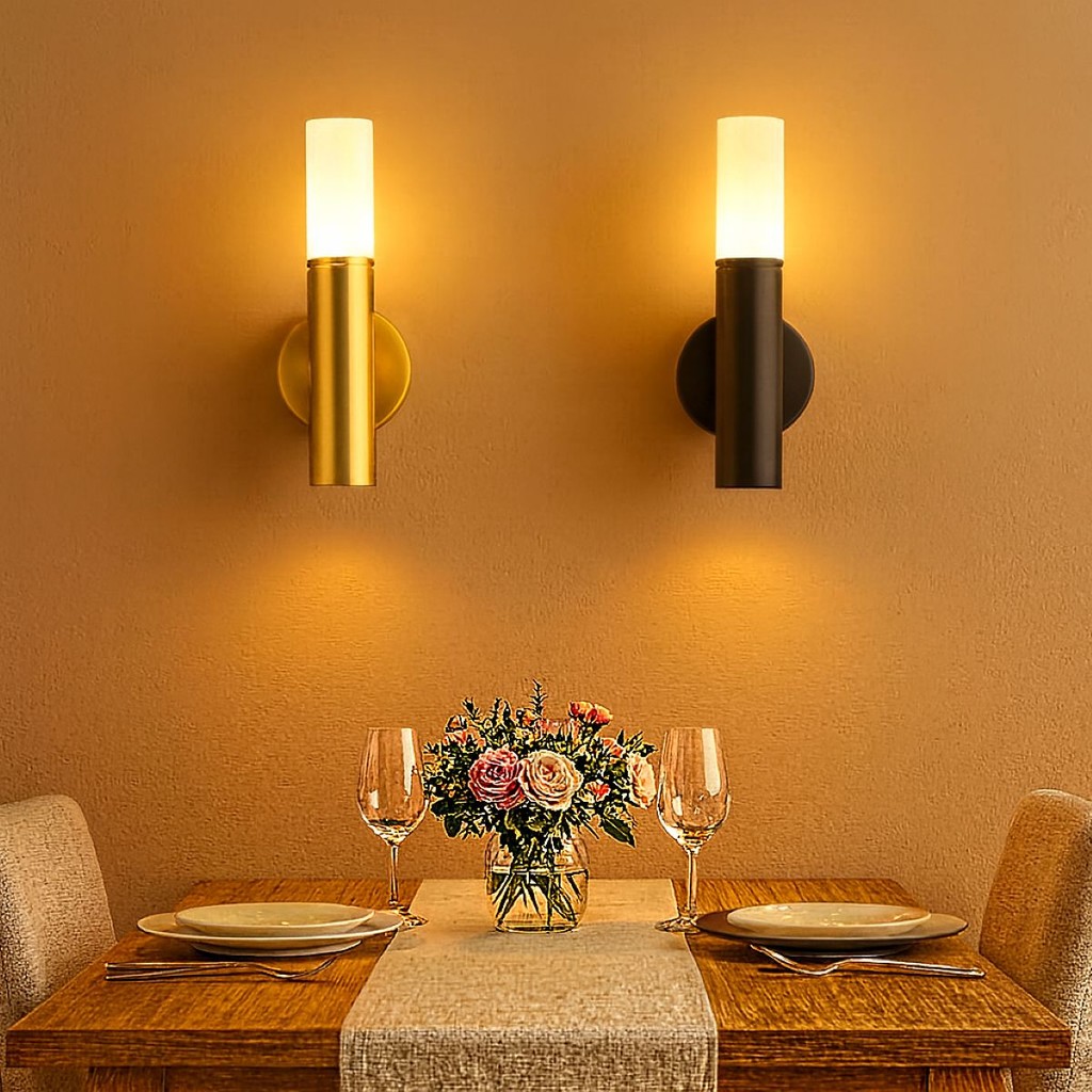 Luminária de Parede Dourada e Preto Minimalista Arandela LED Elegante para Decoração de Ambientes