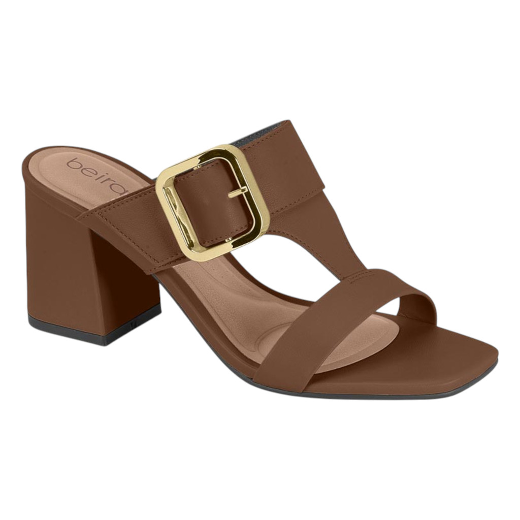 Tamanco Feminino Salto Grosso Quadrado Sandalia Beira Rio 8436240 8436240 — imagem 2 de 2