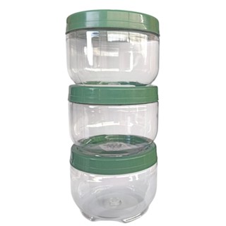 Kit 3 Potes Organizador Gire e Trave 530ml Verde Plasútil em Oferta na Shopee