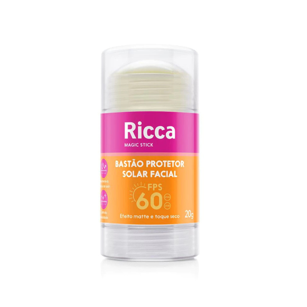 Bastão Facial Solar Protetor FPS60 Ricca 20g em Oferta na Shopee