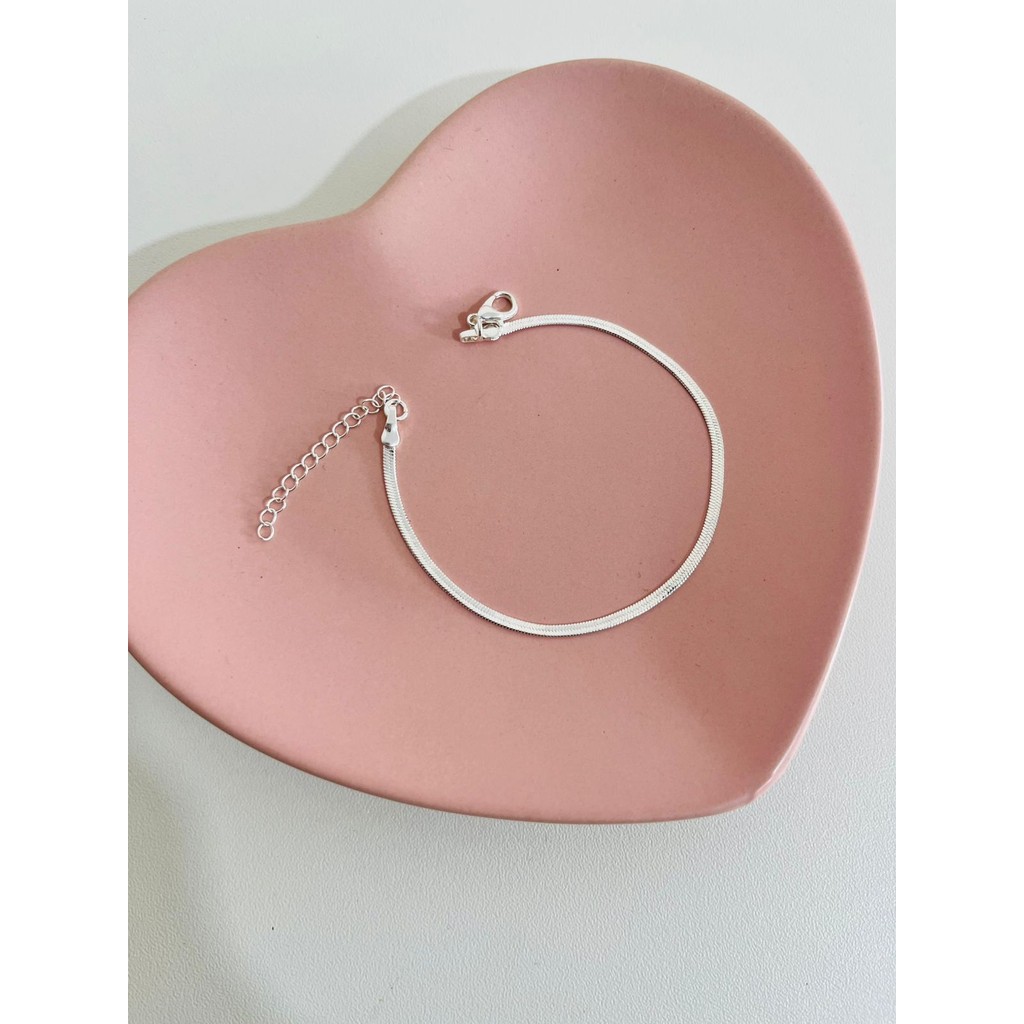 Pulseira semi joia prata 925 fita laminada delicada