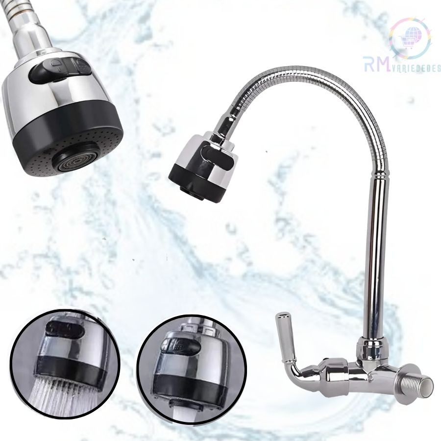 Torneira Gourmet Flexível de Parede METAL Inox Cozinha gourmet Chuveirinho Parede Com Interface 1/2