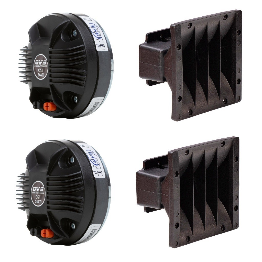 2 Kit Driver QVS 244 Ti 80 Rms + Guia De Onda 1625 Line Array Som Automóveis Profissional