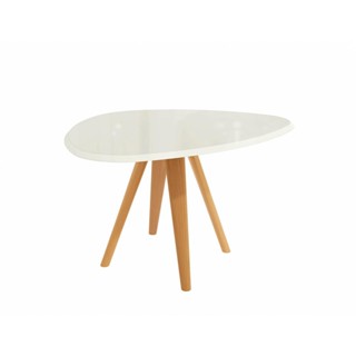 Mesa de Jantar Kappesberg em Madeira Maciça com Tampo de Vidro Off White 135cm em Oferta na Shopee