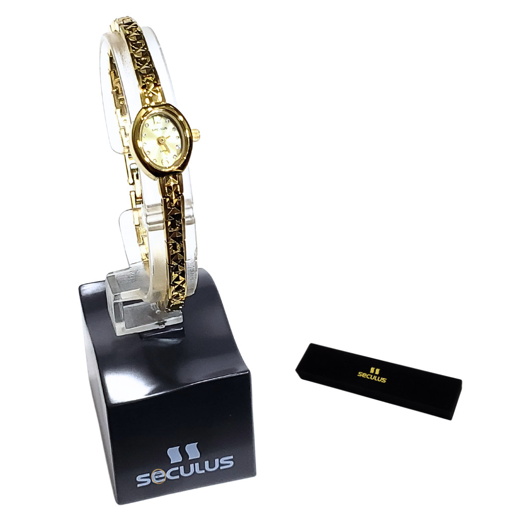 Relógio Seculus Feminino Analógico Dourado Mini 44029LPSVDB1