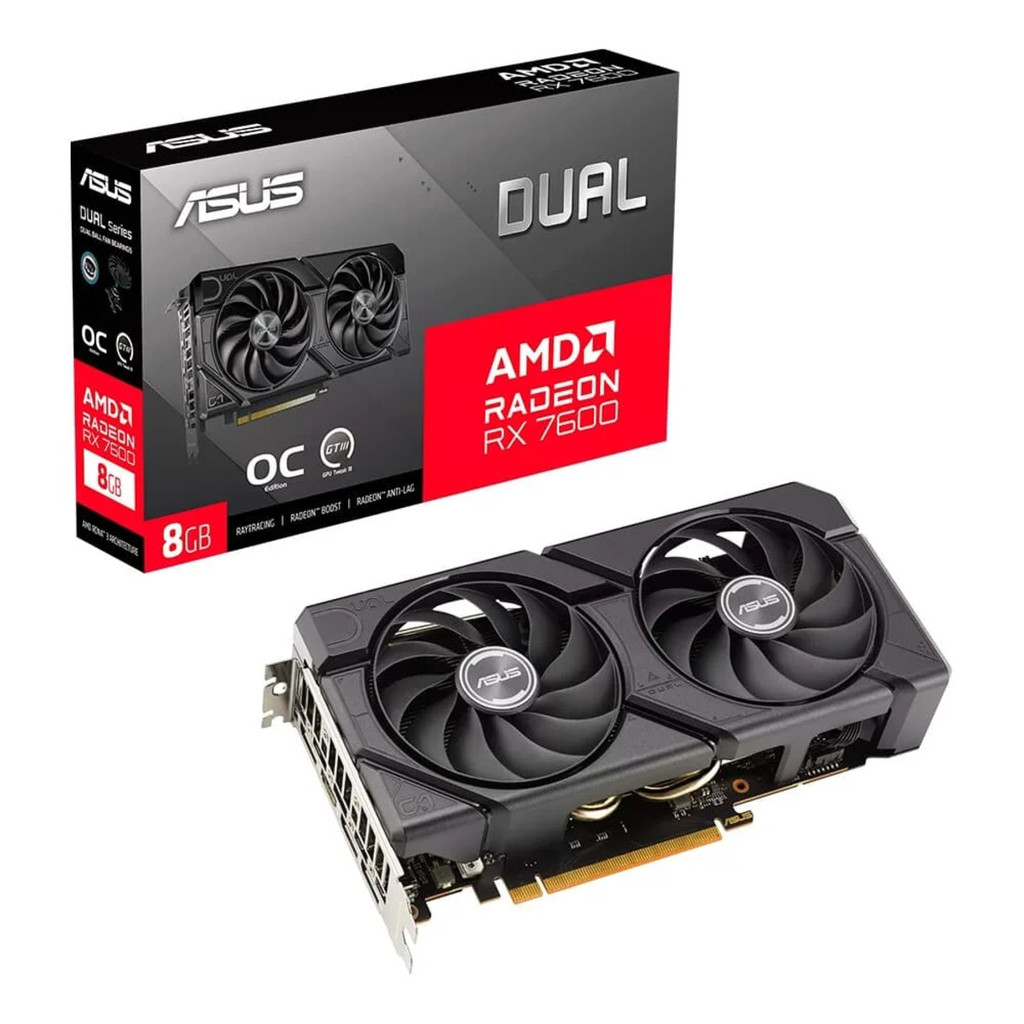 Placa de Vídeo ASUS Dual Radeon RX 7600 O8G EVO - 8GB GDDR6 em Oferta na Shopee