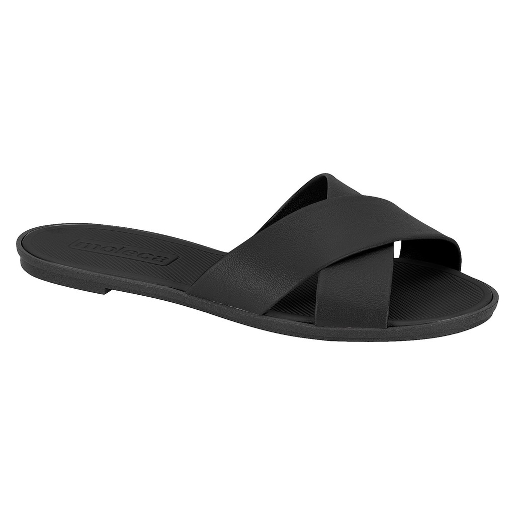 Rasteirinha Sandália Tiras Cruzadas Feminina Casual Confortável Dia a Dia Verão Moleca Original