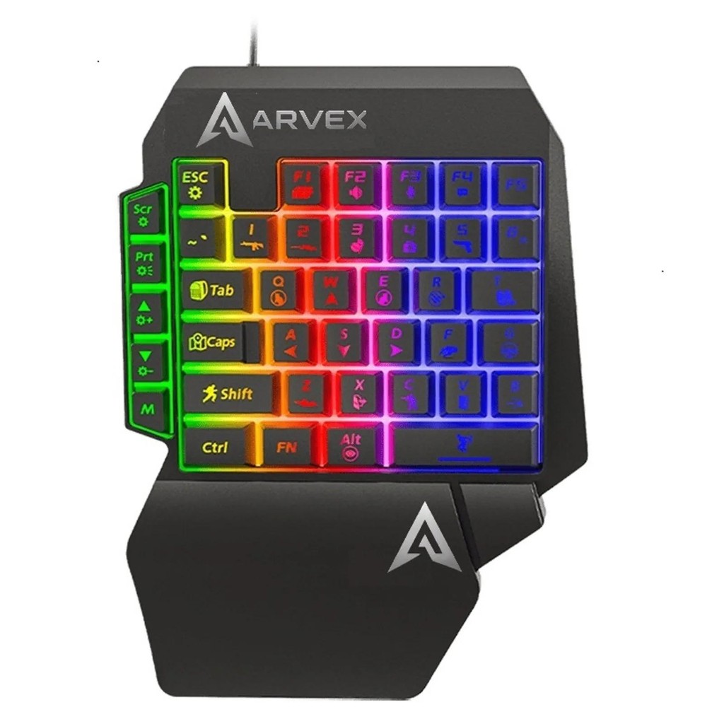 Teclado Gamer 35% Uma Mão RGB USB Mini Compacto para PC Gamer Celular