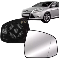 Lente Espelho Retrovisor Com Placa Focus 2014 2015 2016 Com Aquecedor
