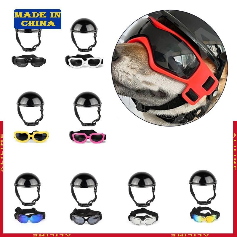 Dog Chapelaria Segurança Capacete Para Animais Estimação Óculos Atividades Ar