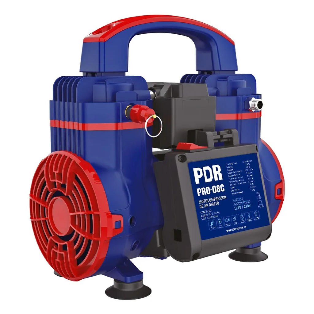 Compressor de ar direto PDR PRO08C Compacto 830 W Bivolt Uso Profissional