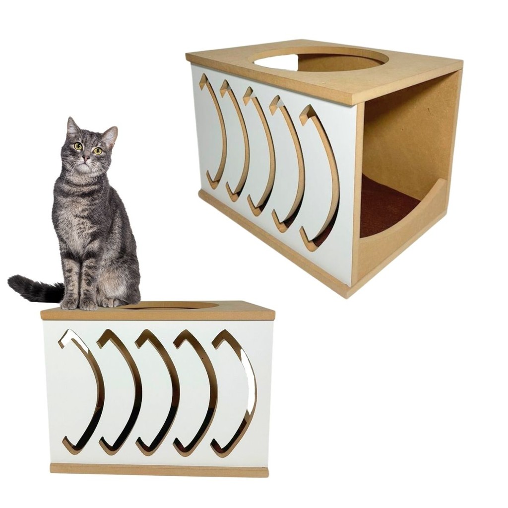 Nicho Para Gato REFORÇADO MDF 15MM Com Carpete Antiderrapante Casinha de Gato Suspensa