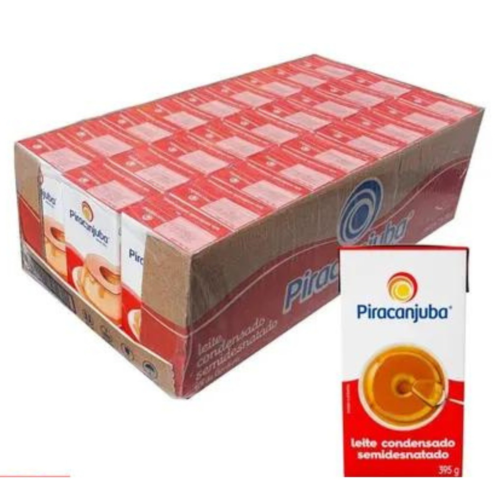 Leite Condensado Semidesnatado Piracanjuba 395g Caixa com 27 em Oferta na Shopee