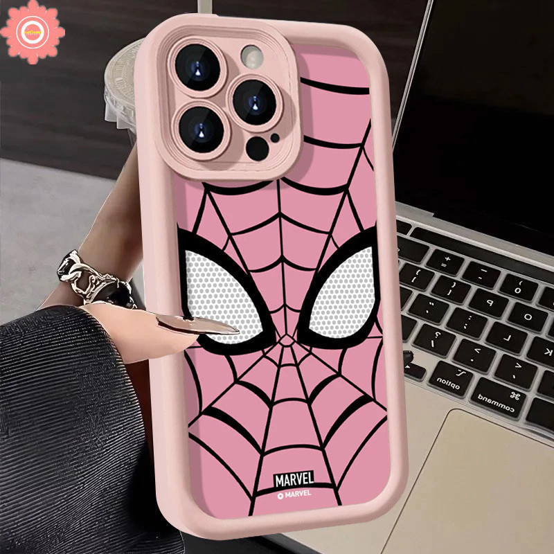 Capinha Capa de Silicone Padrão do Homem-Aranha Anti queda para IPhone XR 11 12 13 14 15 16 17 Pro MAX 14 15 16 Plus