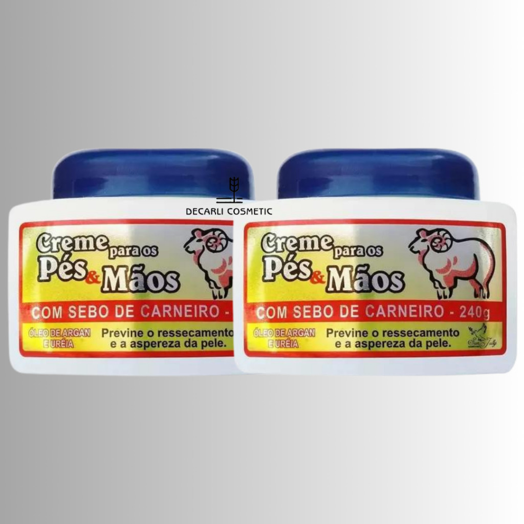 2 UN Creme para os Pés & Mãos com Sebo de Carneiro San Jully 240g