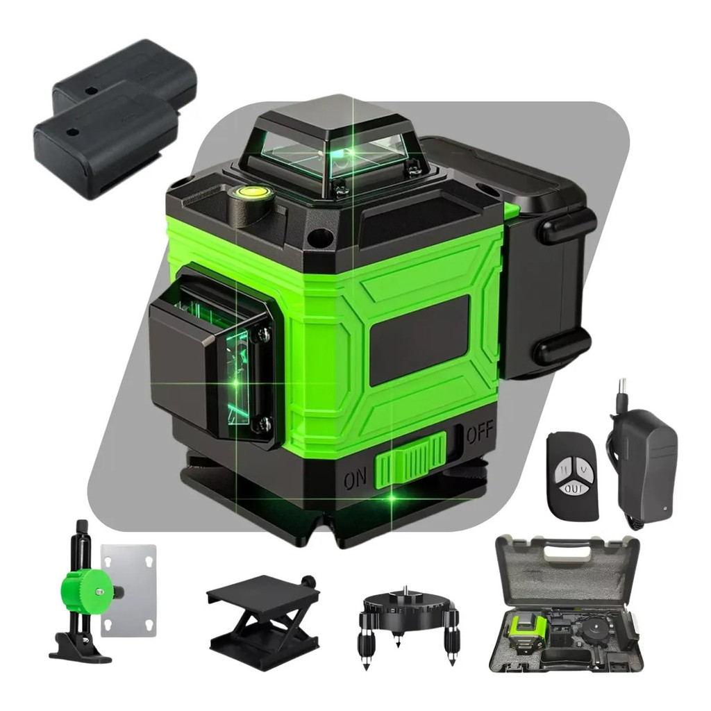 Nível Laser 12 Linhas Verde 40m Recarregável C/ Controle Pro