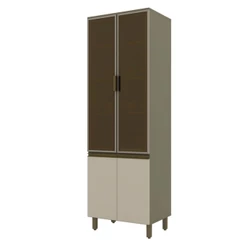 Cristaleira évelin 4 Portas 4 Prateleiras Duna/Cristal - Henn