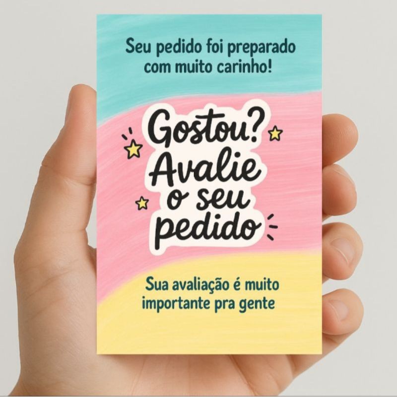 Kit 5 Blocos (250 Folhas) para Agradecimento / Avalie o seu pedido 10x14cm em Oferta na Shopee