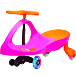Carrinho De Rolimã Zig Zag Rosa e Laranja 360 Com Rodas Iluminadas Infantil - Castela