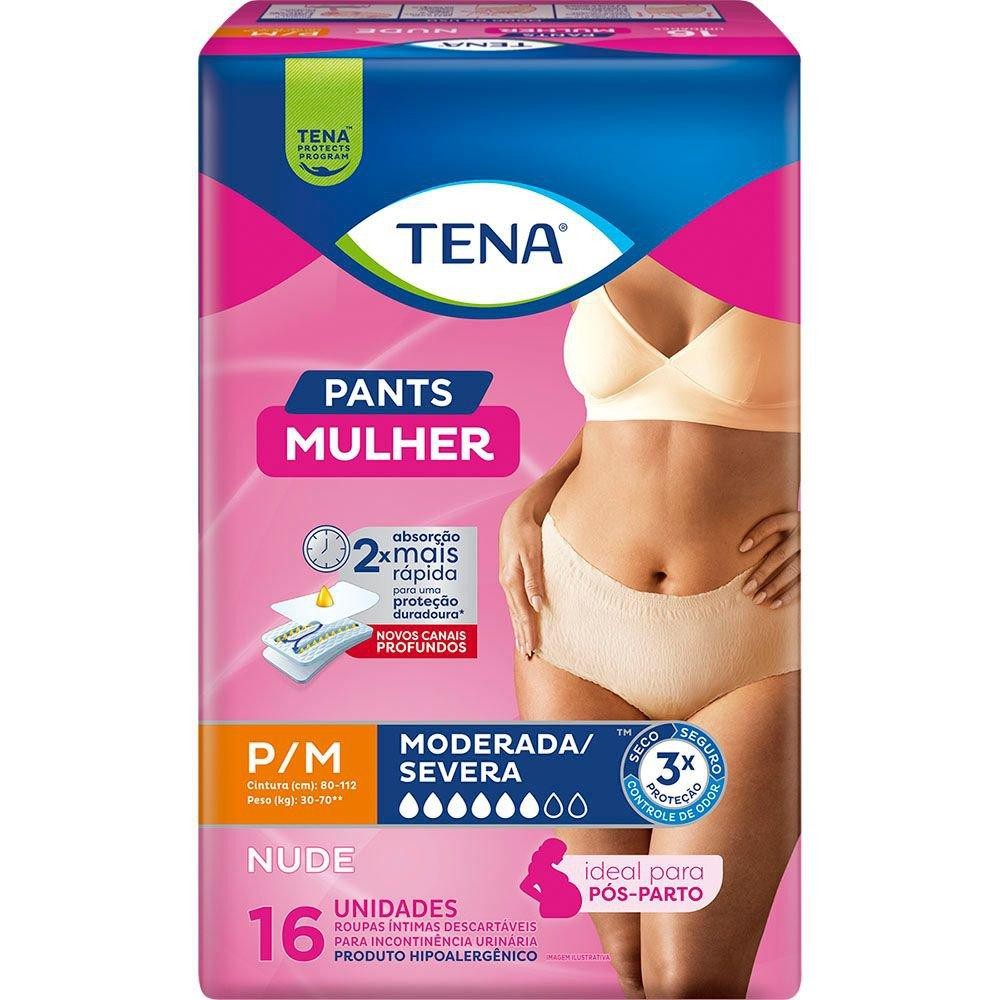 Calcinha Descartável Roupa Íntima Tena Pants Mulher Nude P/M 16 Unidades em Oferta na Shopee