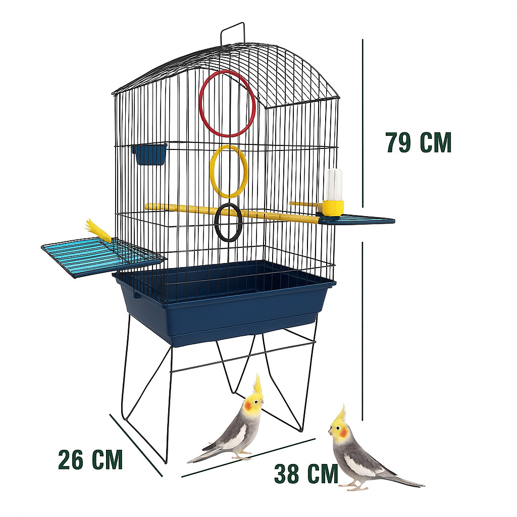 Gaiola Maritaca Periquito Verde Calopsita Pássaros Distribuipet +Acessórios Aramado Black Preto em Oferta na Shopee
