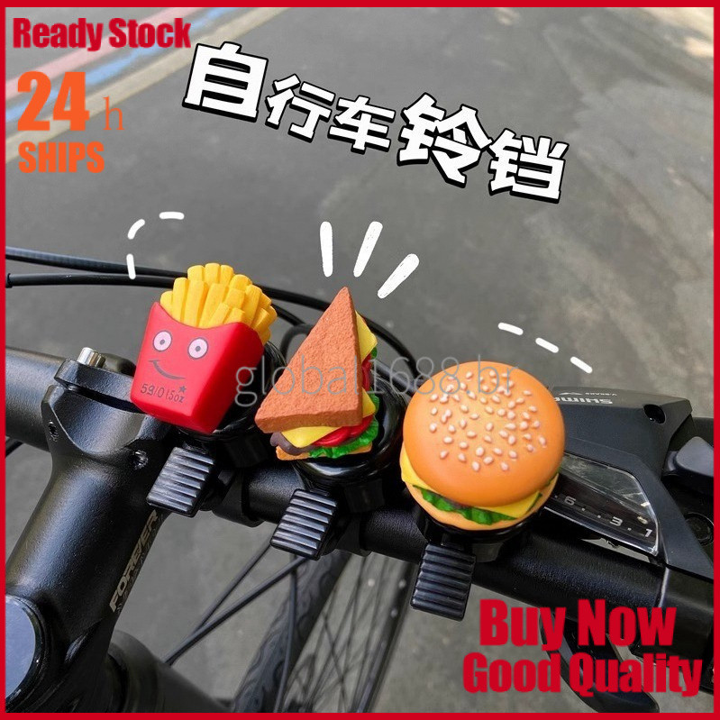 {PRONTO ESTOQUE} Sino de Bicicleta de Desenho Animado de Hambúrguer Super Alto Decoração de Bicicleta de Montanha Infant