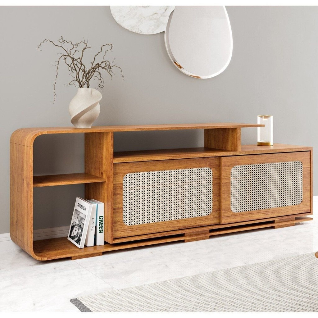Rack para Tv 75 Polegadas 180cm 2 Portas Santorini em Oferta na Shopee