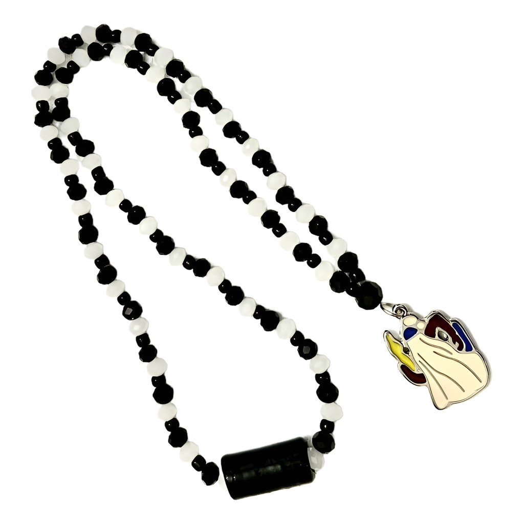 Kit Guia Obaluaê Omolu + Patuá Proteção Carro Cristal 8mm   Preto