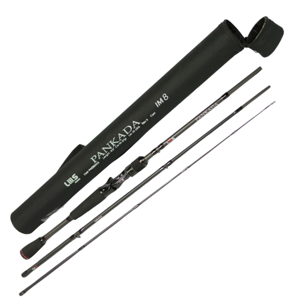 Vara Lumis Pankada Cast Para Carretilha 5'8" 10-25Lb Em 3 Partes Com Case Rígido Com Alça Carbono Passadores Fuji