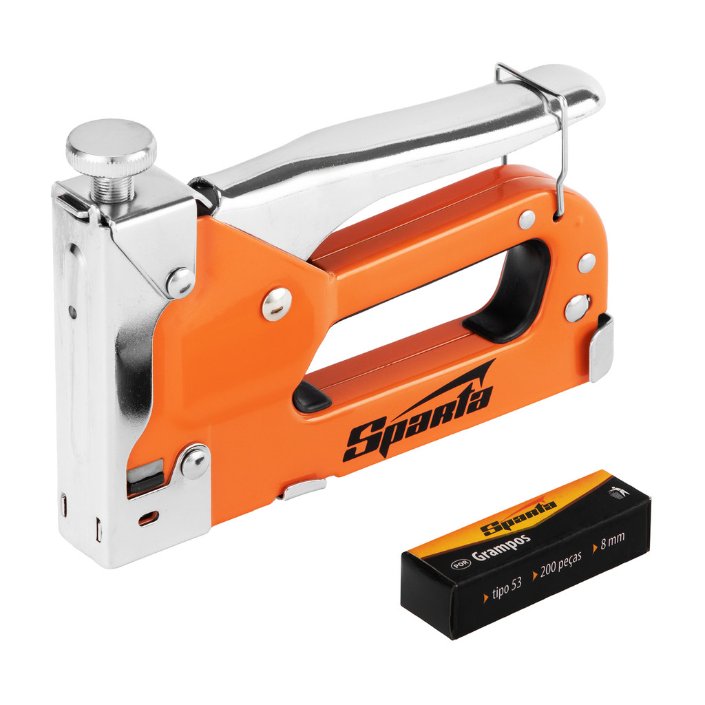 GRAMPEADOR MANUAL, EM METAL, AJUSTE DE PRESSAO, 200 GRAMPOS, TIPO 53, 4-14MM, 1PC // SPARTA