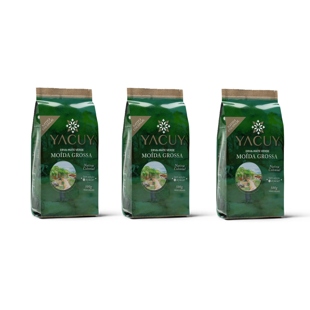 Kit 3 Erva Mate Colonial Moída Grossa Yacuy 500g