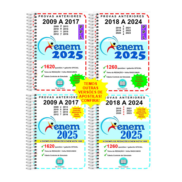 Enem REGULAR + Enem PPL Provas Gabarito OFICIAL