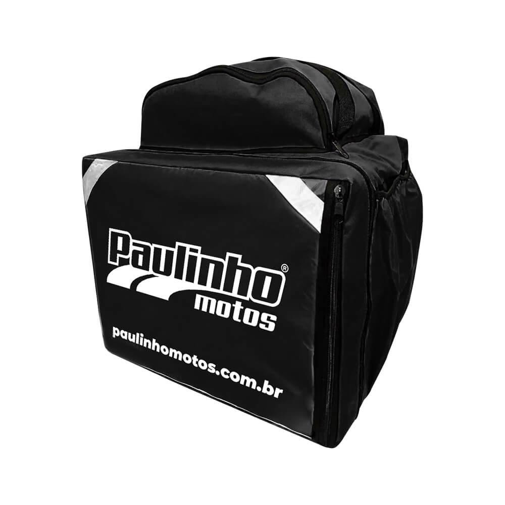 MOCHILA PIZZA ISOBAG 45L CEK PRETA COM BOLSÃO LOGO PAULINHO MOTOS em Oferta na Shopee