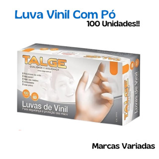 Luva de Vinil 100 Unidades Descartável Com Pó Marcas Variadas Tam P, M, G em Oferta na Shopee
