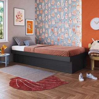 Cama Solteiro Juvenil Box Baú 80 Bogotá Grafite em Oferta na Shopee