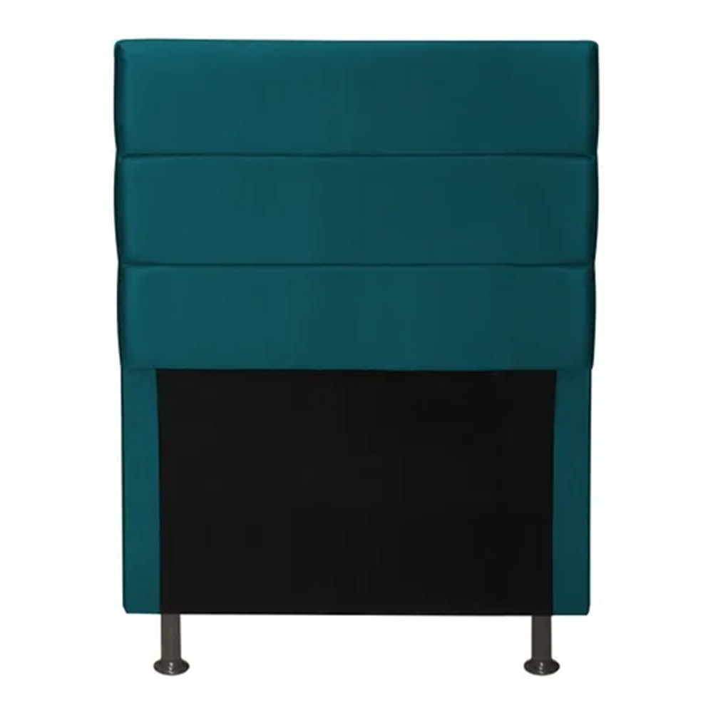 Cabeceira Cama Box Solteiro Itália 90 cm Suede Azul turquesa - Navega Móveis