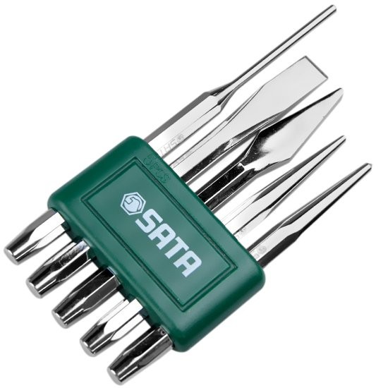 Jogo de Talhadeira Punção e Saca Pino 5 Peças Sata - ST09161SJ em Oferta na Shopee