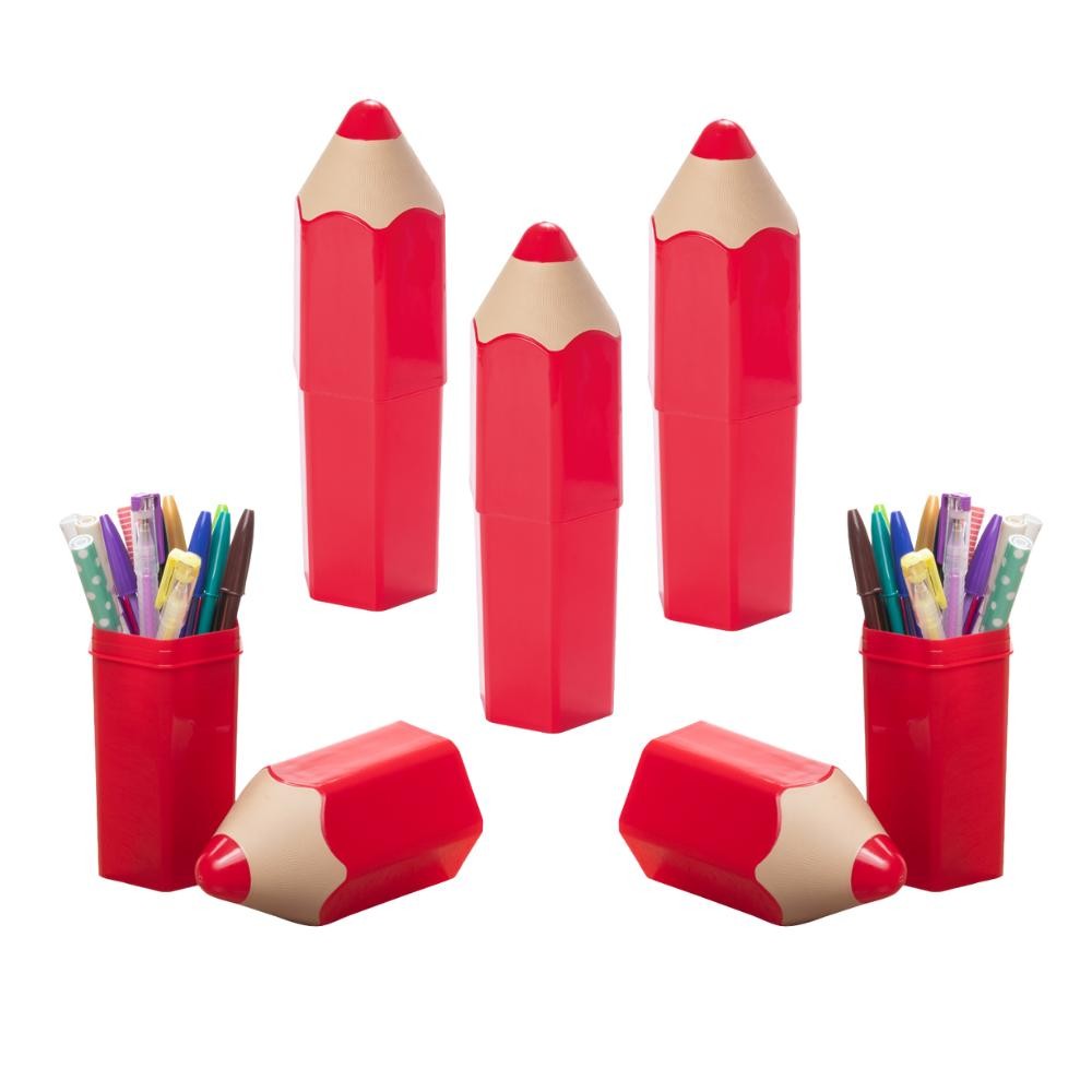 Kit 5 Organizadores Lápis Vermelho 3D Lúdico Mesa Porta Objetos Porta Treco Presente Lembrancinha Formatura Plasútil em Oferta na Shopee