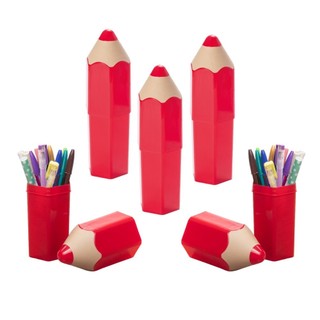 Kit 5 Organizadores Lápis Vermelho 3D Lúdico Mesa Porta Objetos Porta Treco Presente Lembrancinha Formatura Plasútil
