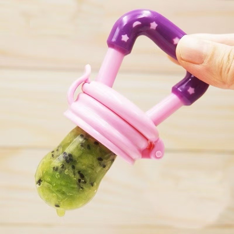 Chupeta Alimentadora Bebe Para Frutas Com Tampa Higiênica Prática Com Bico De Mamadeira Macio 1/2 PCS