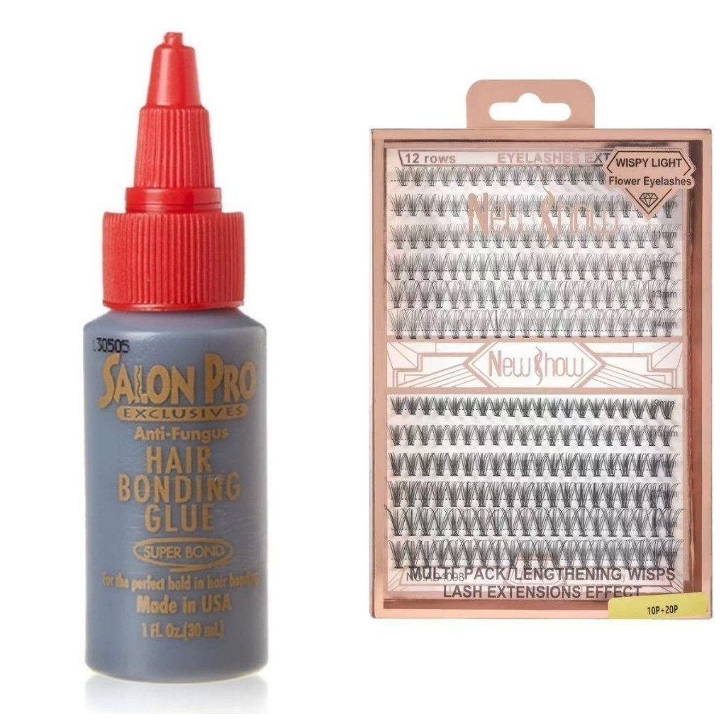 New Show Conjunto de Cola 30ml Salon Pro + Caixa Com Cílios postiços 6D MINK - 240 Tufinhos Sem Nó em Oferta na Shopee
