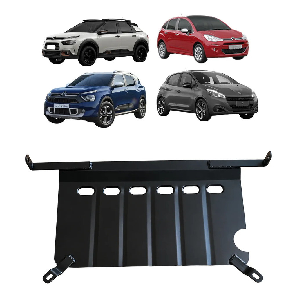 Protetor Carter Peugeot 208 Citroen C3 Aicross C4 Cactus 1.5 1.6 Chapa 16 1,5mm 2015 2016 2017 2018 2019 2020