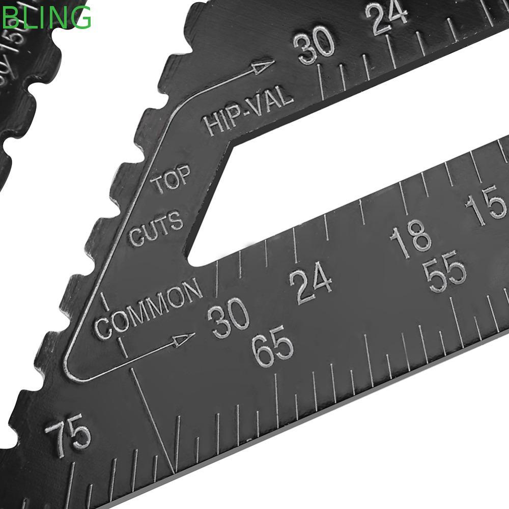 Régua Triangular BLING , Placa De Cor Preta De Liga De Alumínio , Ferramenta De Medição De Perfil De 12 Polegadas