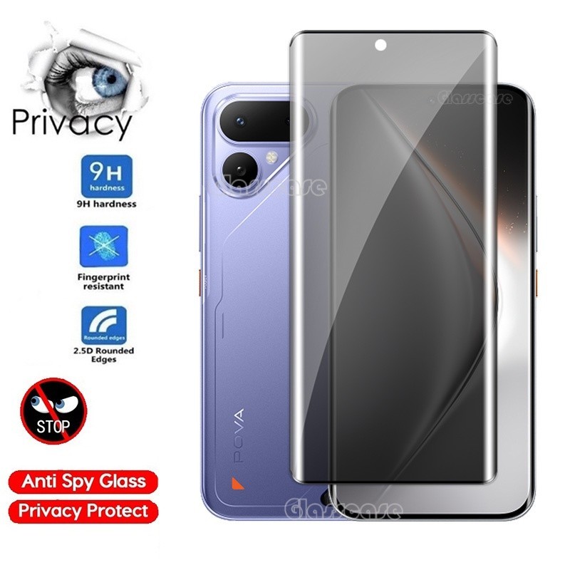 TECNO Pova Curve 2 5G 2026 2 Peças Protetor de Tela de Privacidade em Vidro Temperado Para TECNO Pova Curve 2 Curve2 Pov