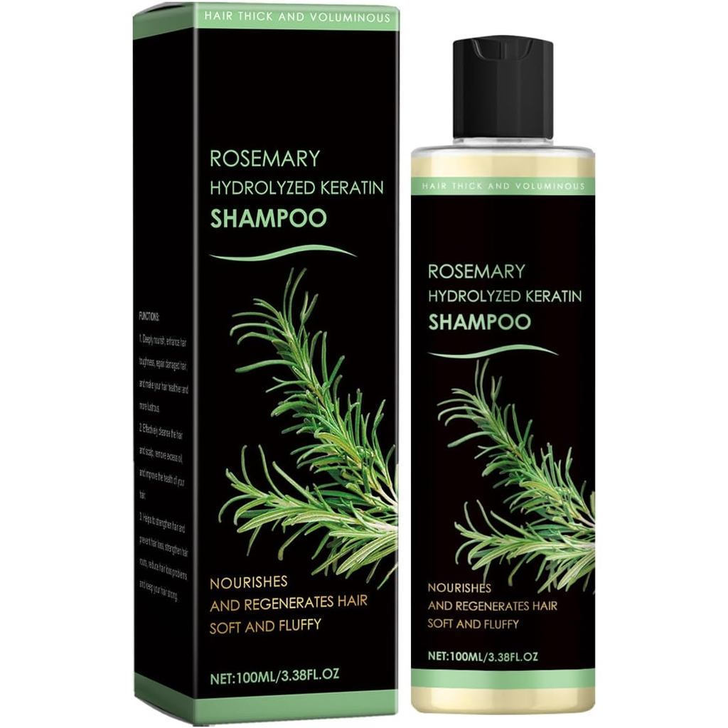 Shampoo capilar de alecrim contendo queratina hidrolisada, adequado para cabelos ralos e queda de cabelo, sem sulfato, a